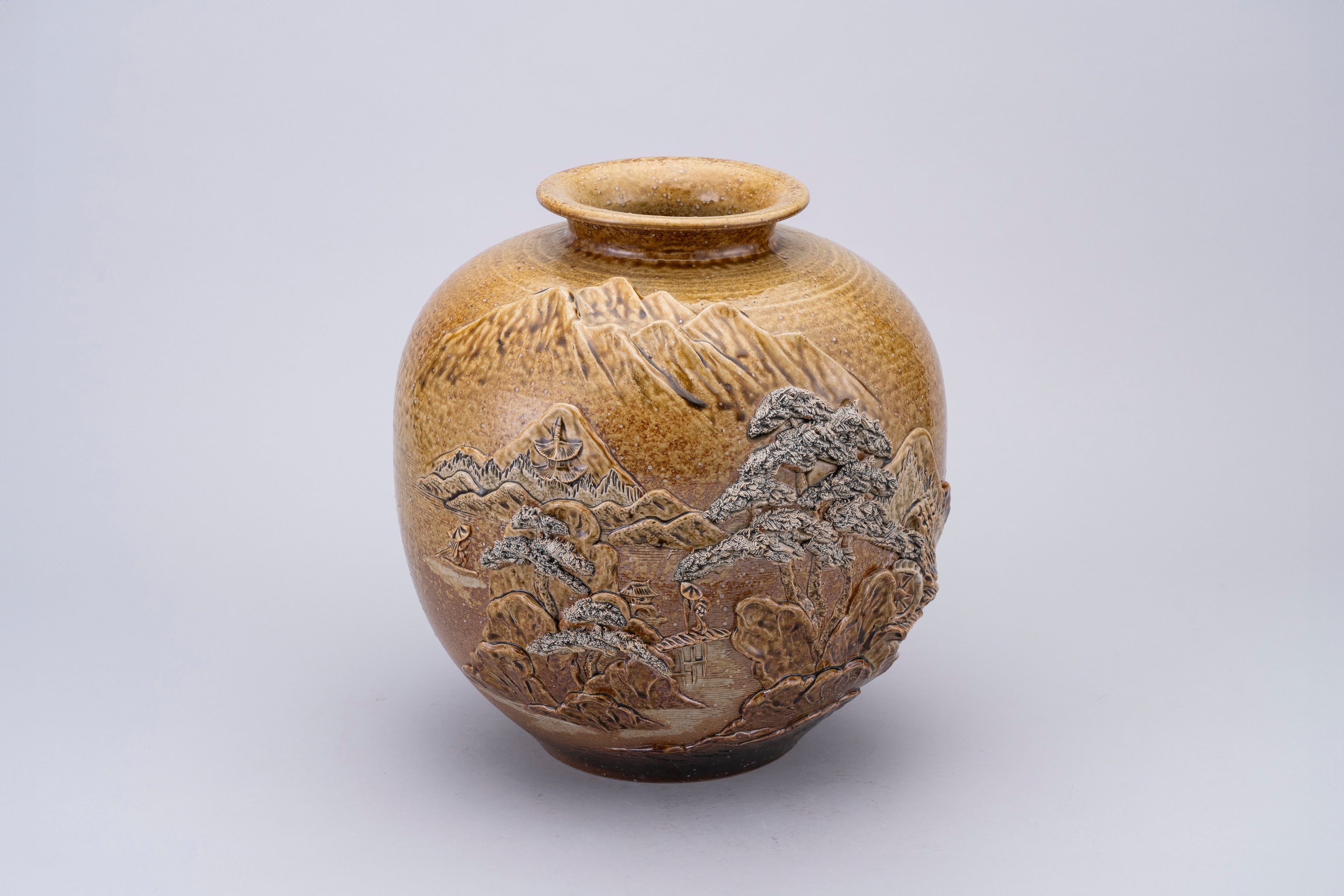 Large handmade landscape vase