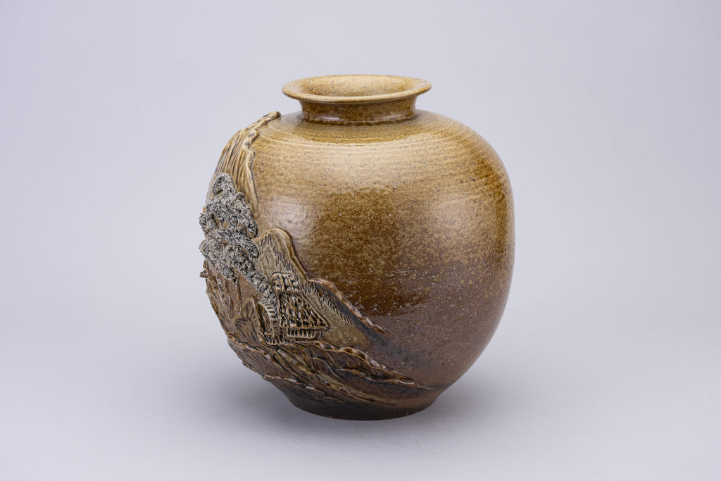 Large handmade landscape vase